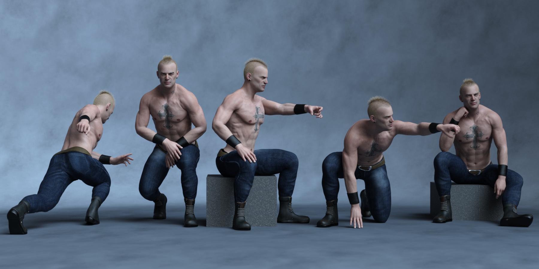Tough Life Poses for Genesis 8 Male by: Ensary, 3D Models by Daz 3D
