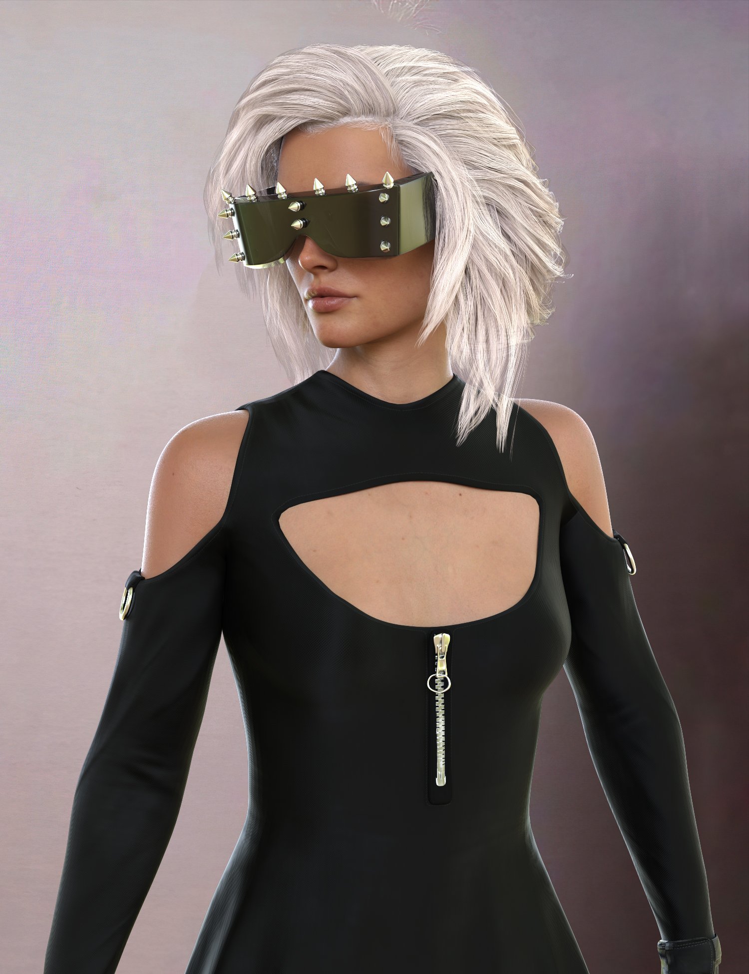 dForce Gothic Punk Outfit for Genesis 8 and 8.1 Females by: fjaa3d, 3D Models by Daz 3D