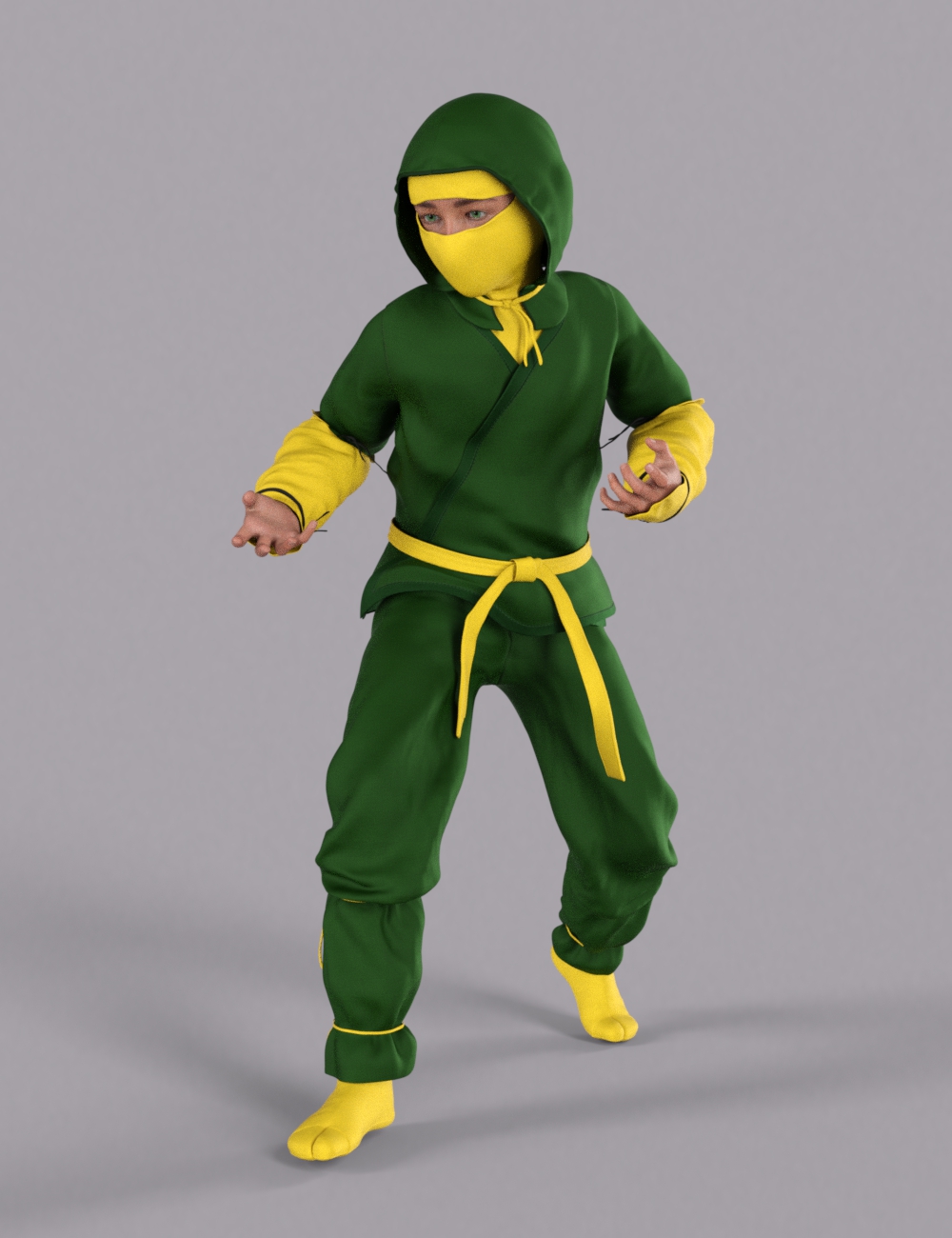 Ninja Kid Outfit Textures by: Sade, 3D Models by Daz 3D