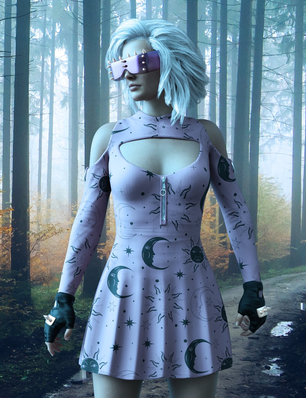 dForce Gothic Punk Outfit Textures by: fjaa3d, 3D Models by Daz 3D