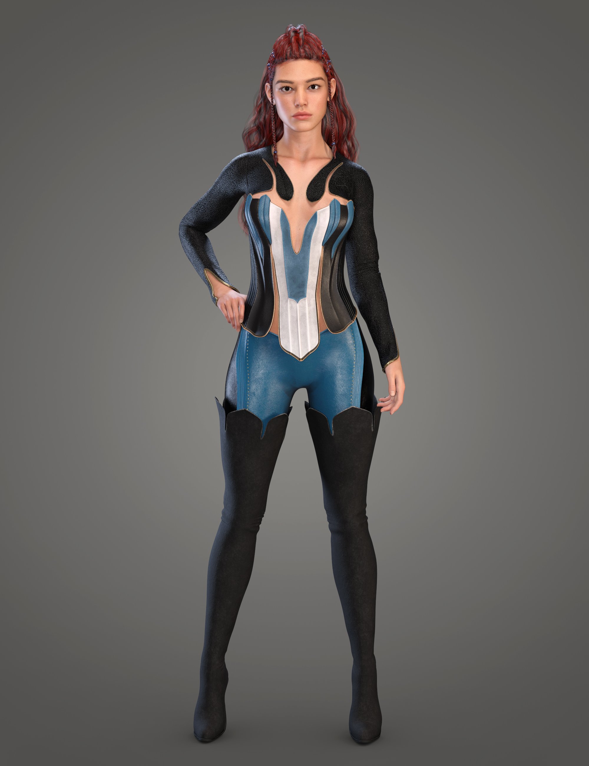 Silent Woods Fantasy Ranger Outfit for Genesis 8.1 Females by: 4blueyesSade, 3D Models by Daz 3D