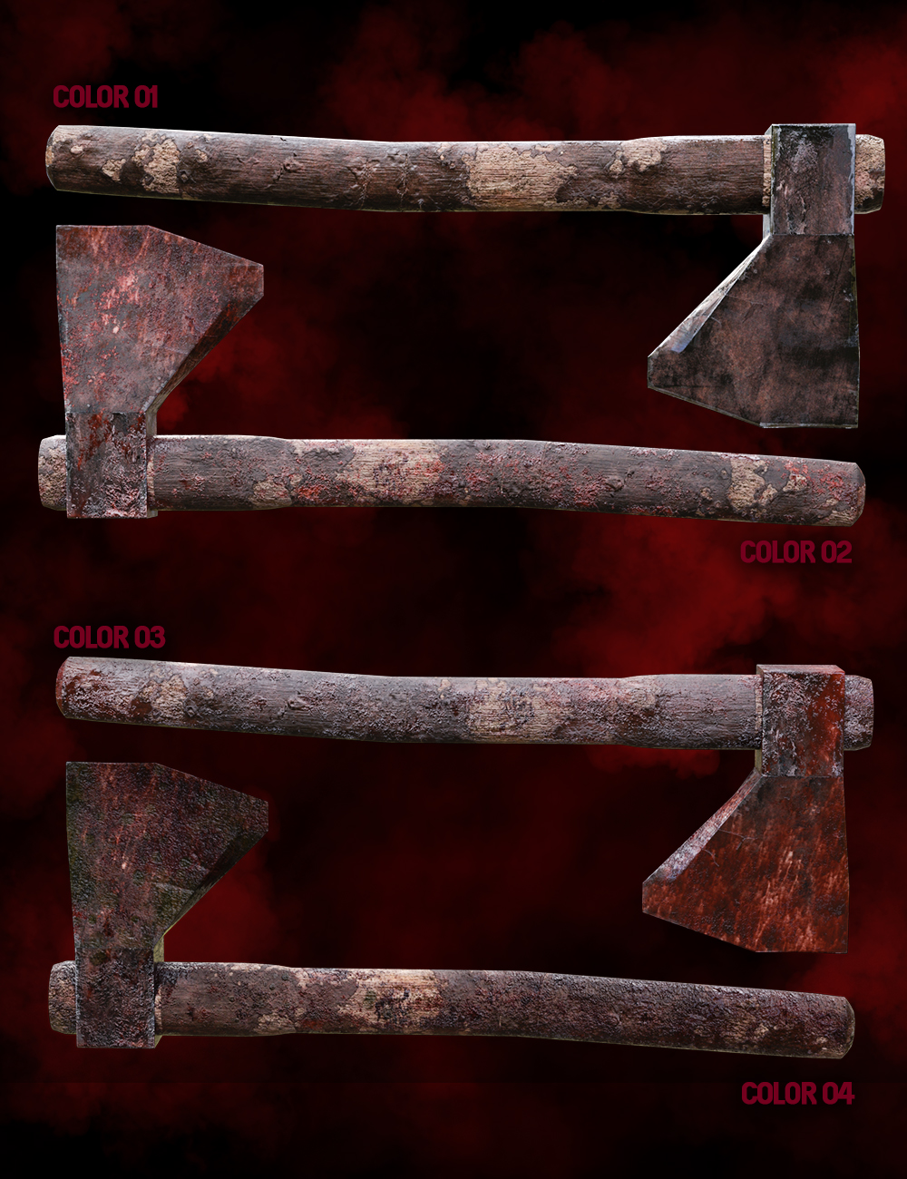 Zombie Weapons Set Zombie Weapons Set by: Matari3D, 3D Models by Daz 3D