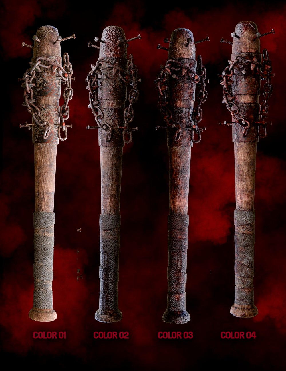Zombie Weapons Set by: Matari3D, 3D Models by Daz 3D