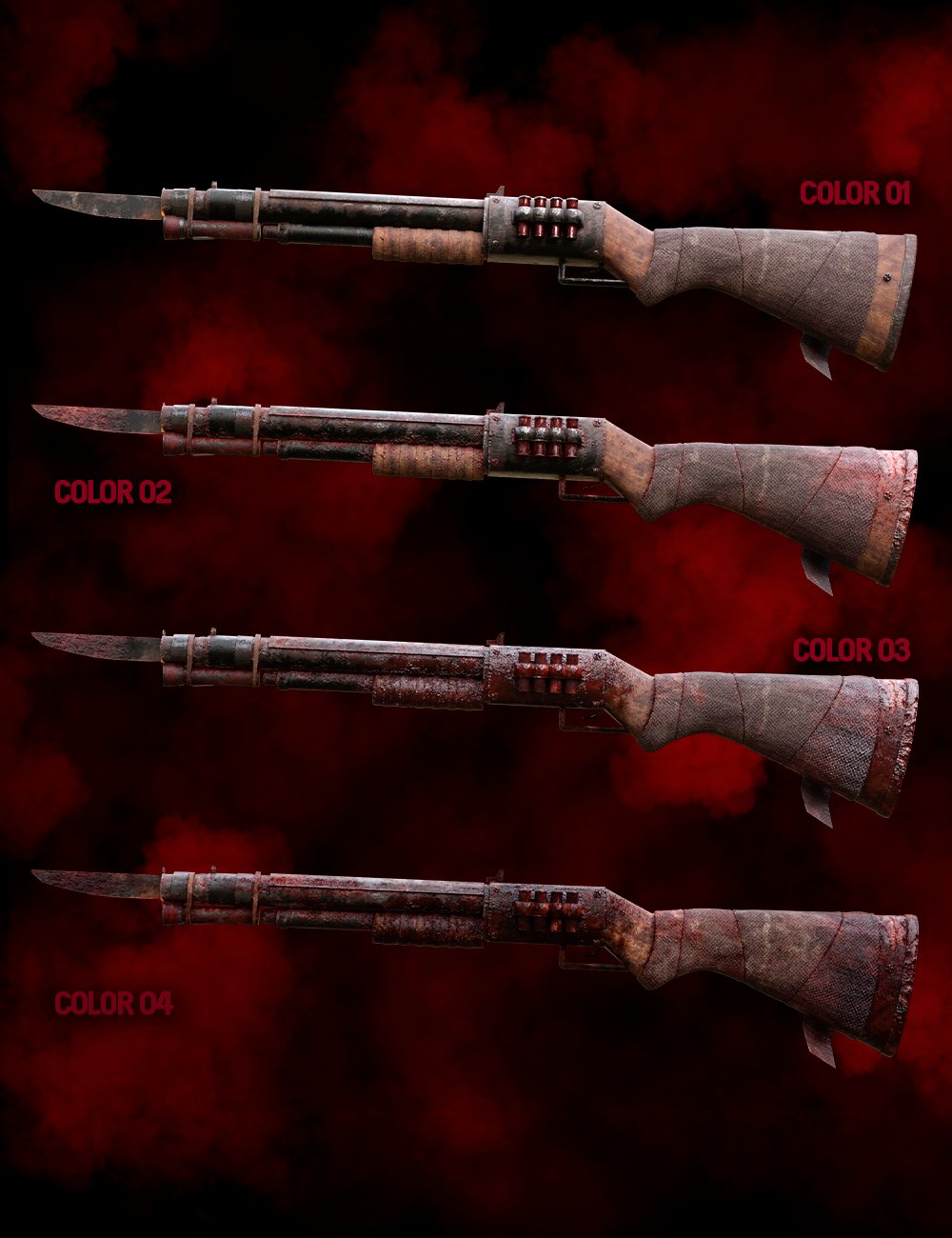Zombie Weapons Set Zombie Weapons Set by: Matari3D, 3D Models by Daz 3D