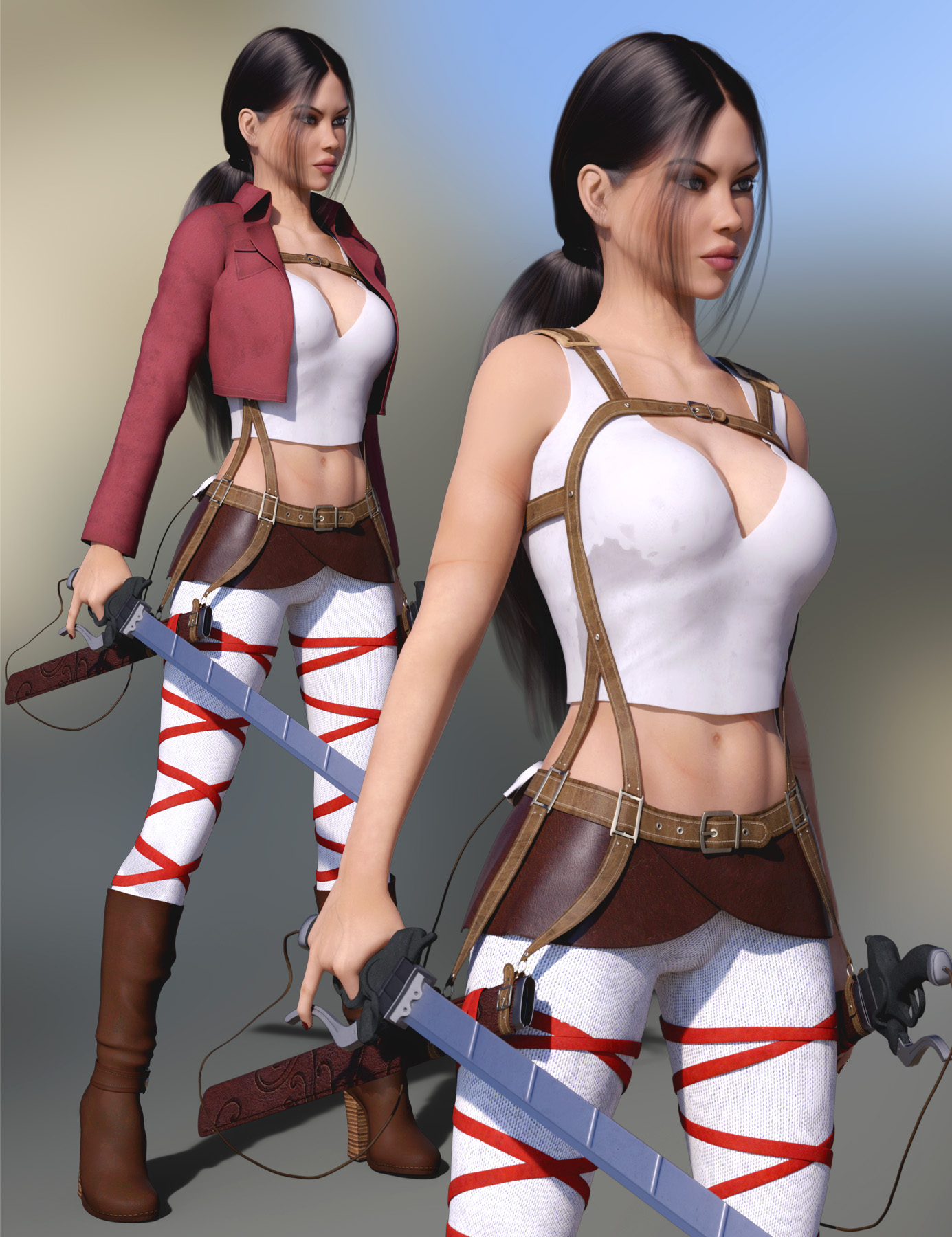 Giant Slayer Outfit Set for Genesis 8 and 8.1 Females by: Pretty3D, 3D Models by Daz 3D