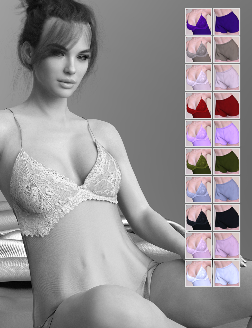 X-Fashion Intimo Babydoll Set for Genesis 8.1 Females by: xtrart-3d, 3D Models by Daz 3D