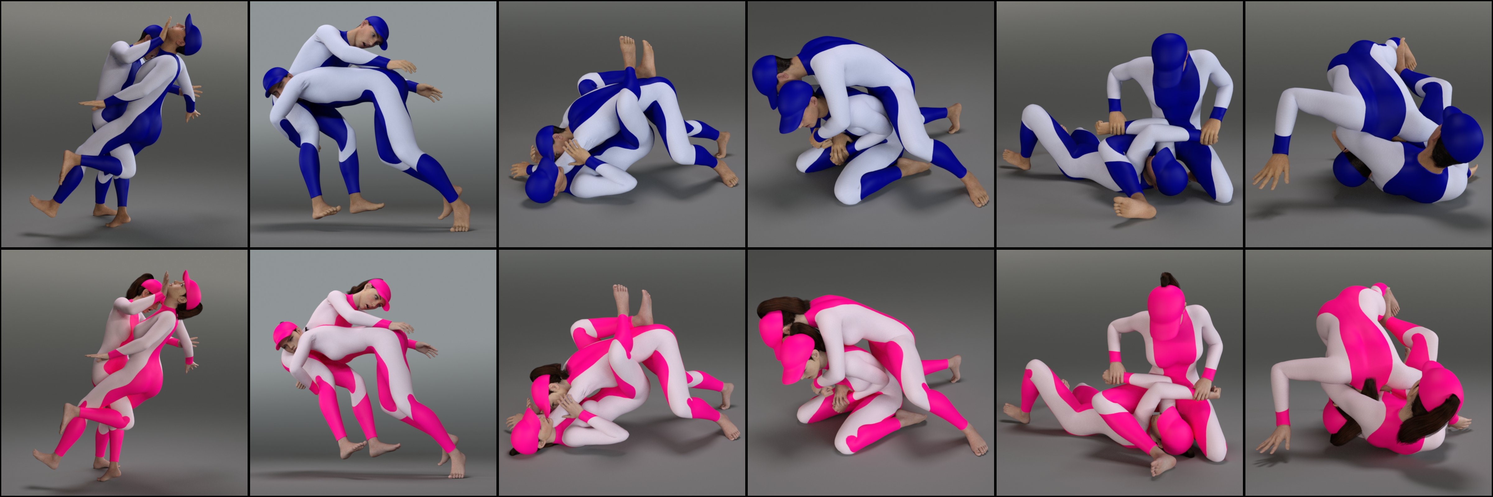 Grappling Poses Volume 4 for Genesis 8 and 8.1 Grappling Poses Volume 4 for Genesis 8 and 8.1 by: atrilliongames, 3D Models by Daz 3D