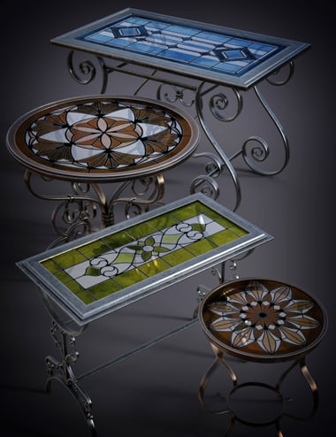 B.E.T.T.Y. Stained Glass Tables by: B.E.T.T.Y, 3D Models by Daz 3D
