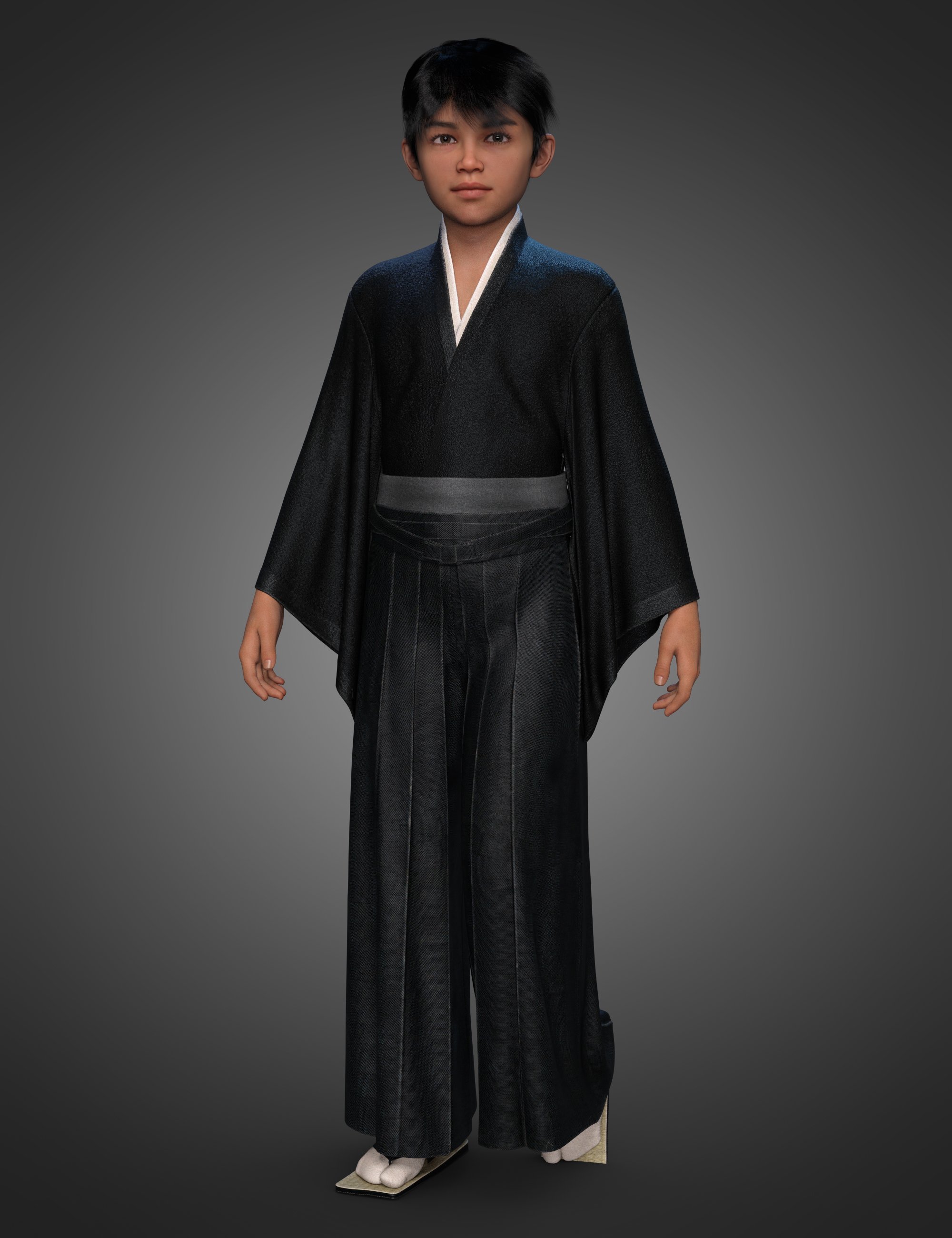 dForce Hakama and Kimono Outfit for Genesis 8.1 Male