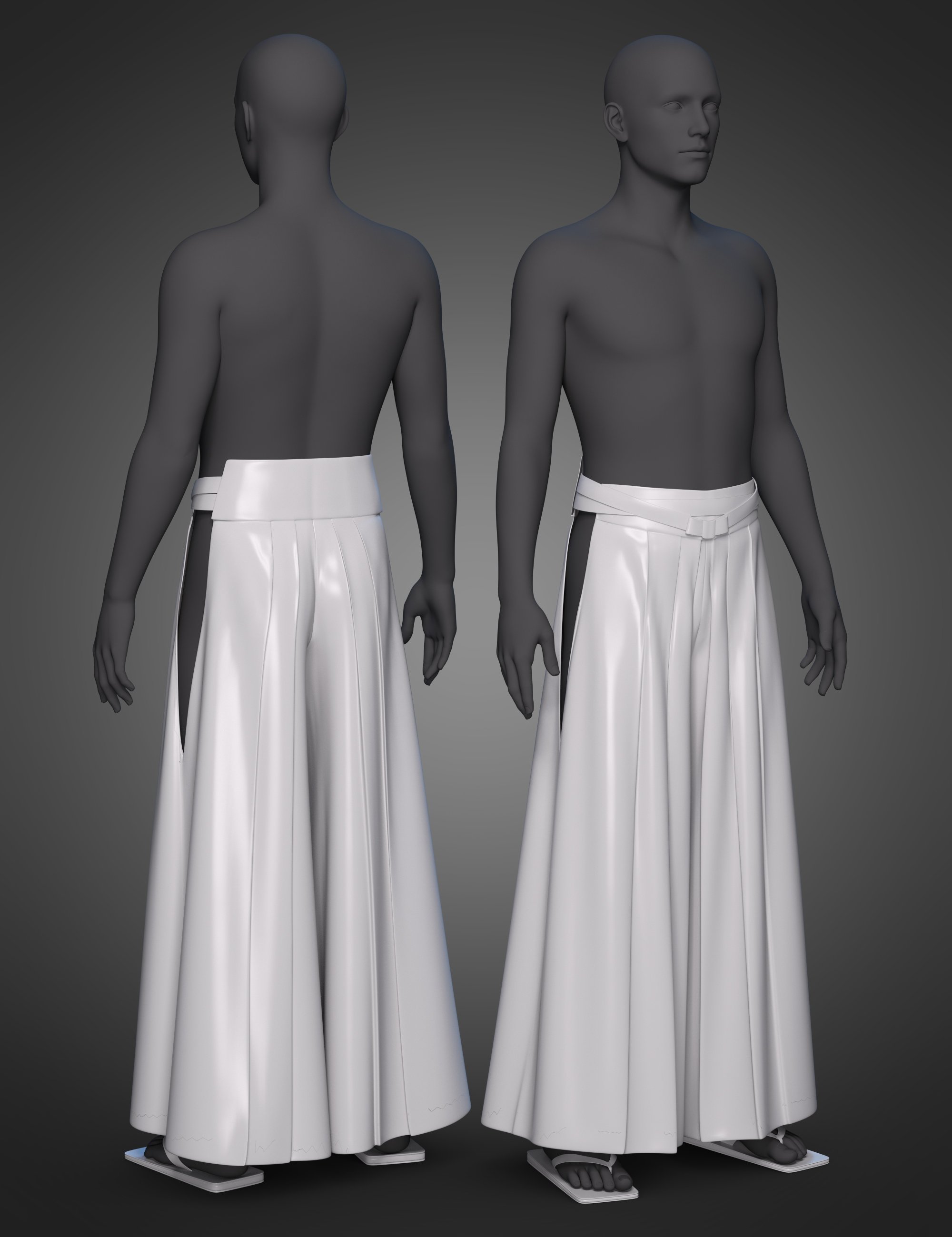 dForce Hakama and Kimono Outfit for Genesis 8.1 Male by: Arki, 3D Models by Daz 3D