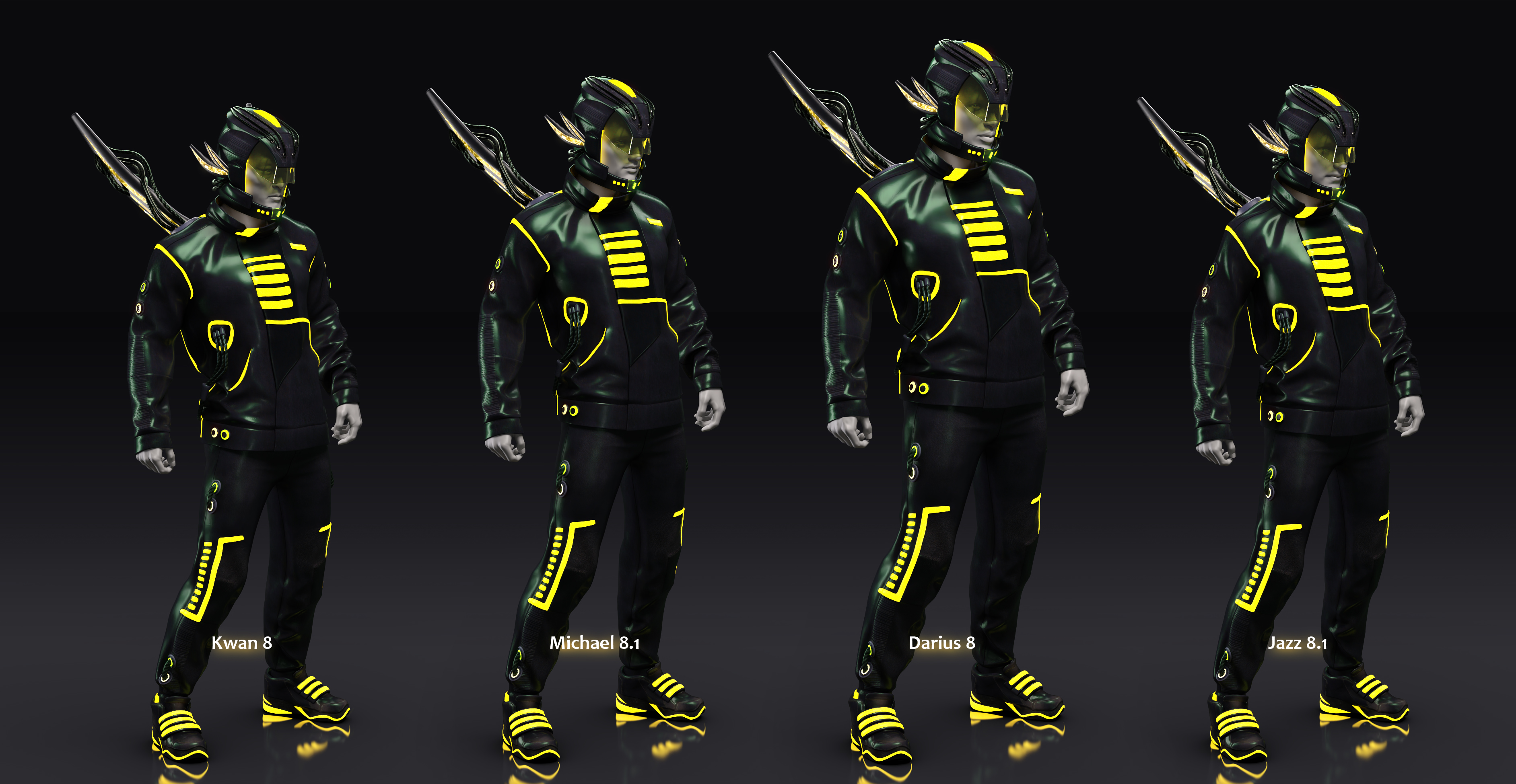 Cybershade Outfit for Genesis 8 and 8.1 Males by: MadaArien, 3D Models by Daz 3D