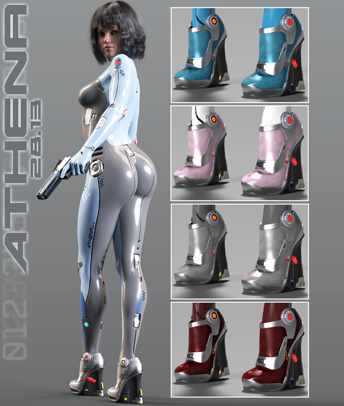 Athena HD Cyborg for Genesis 8.1 Female Athena HD Cyborg for Genesis 8.1 Female by: Pixelunashadownet, 3D Models by Daz 3D