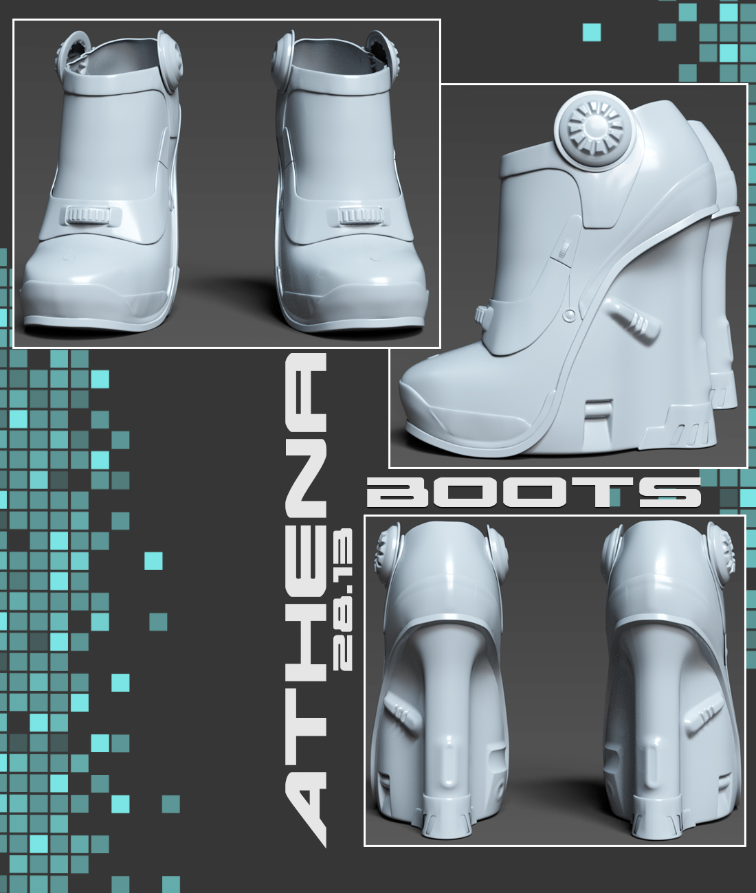 Athena HD Cyborg for Genesis 8.1 Female by: Pixelunashadownet, 3D Models by Daz 3D