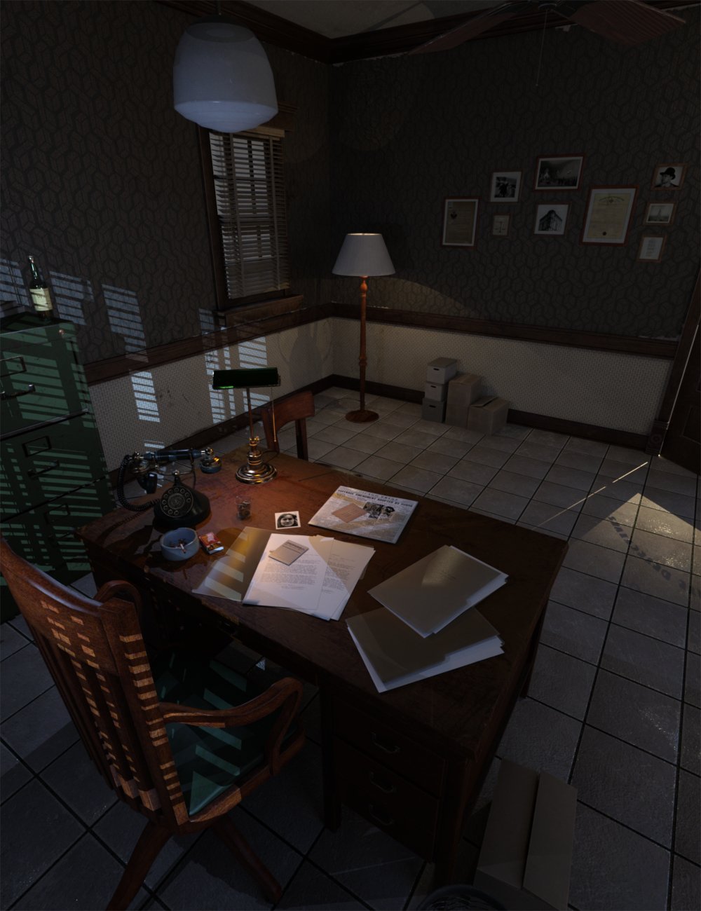 Noir Sleuth Office by: ThreeDigital, 3D Models by Daz 3D