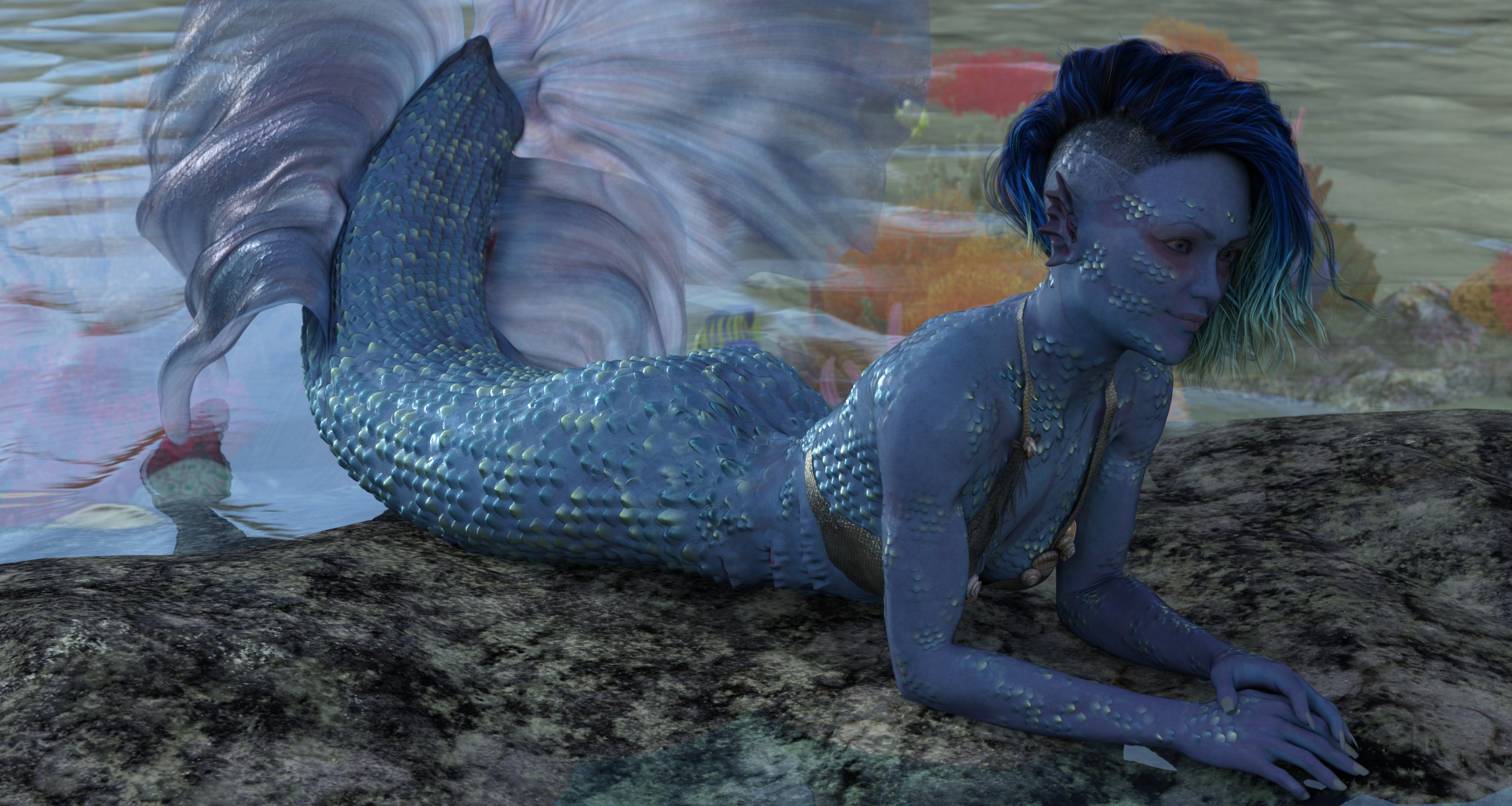 Marina Mermaid Triplet for Genesis 8.1 Female and Coral 8.1 Tail Marina Mermaid Triplet for Genesis 8.1 Female and Coral 8.1 Tail by: 3D-GHDesignAe Ti, 3D Models by Daz 3D