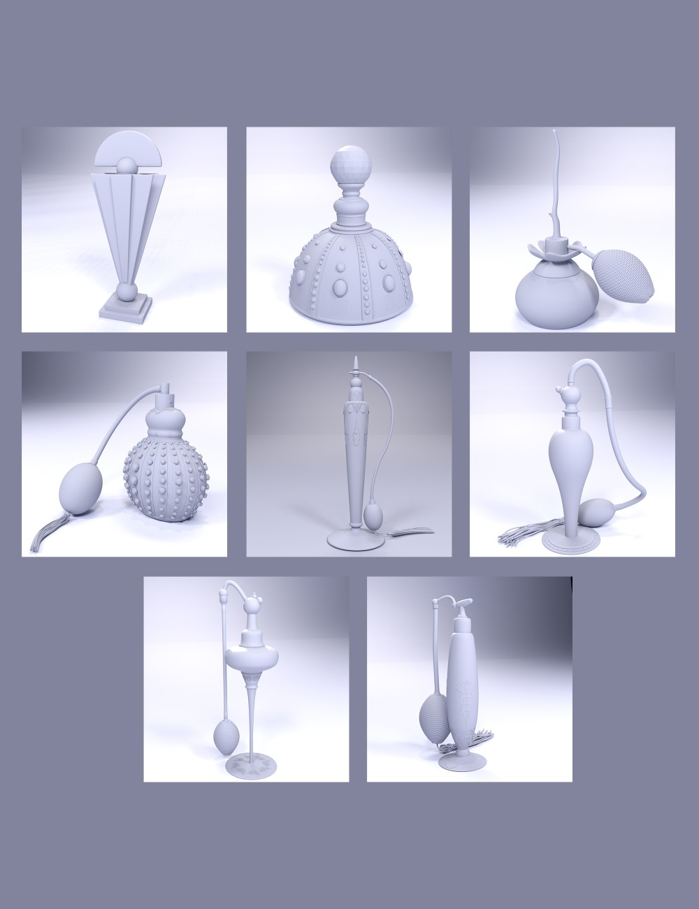 Vintage Perfume Bottles by: 3DStyle, 3D Models by Daz 3D