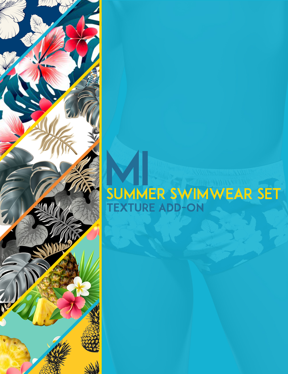 MI Summer Swimwear Set Texture Add-on by: mal3Imagery, 3D Models by Daz 3D