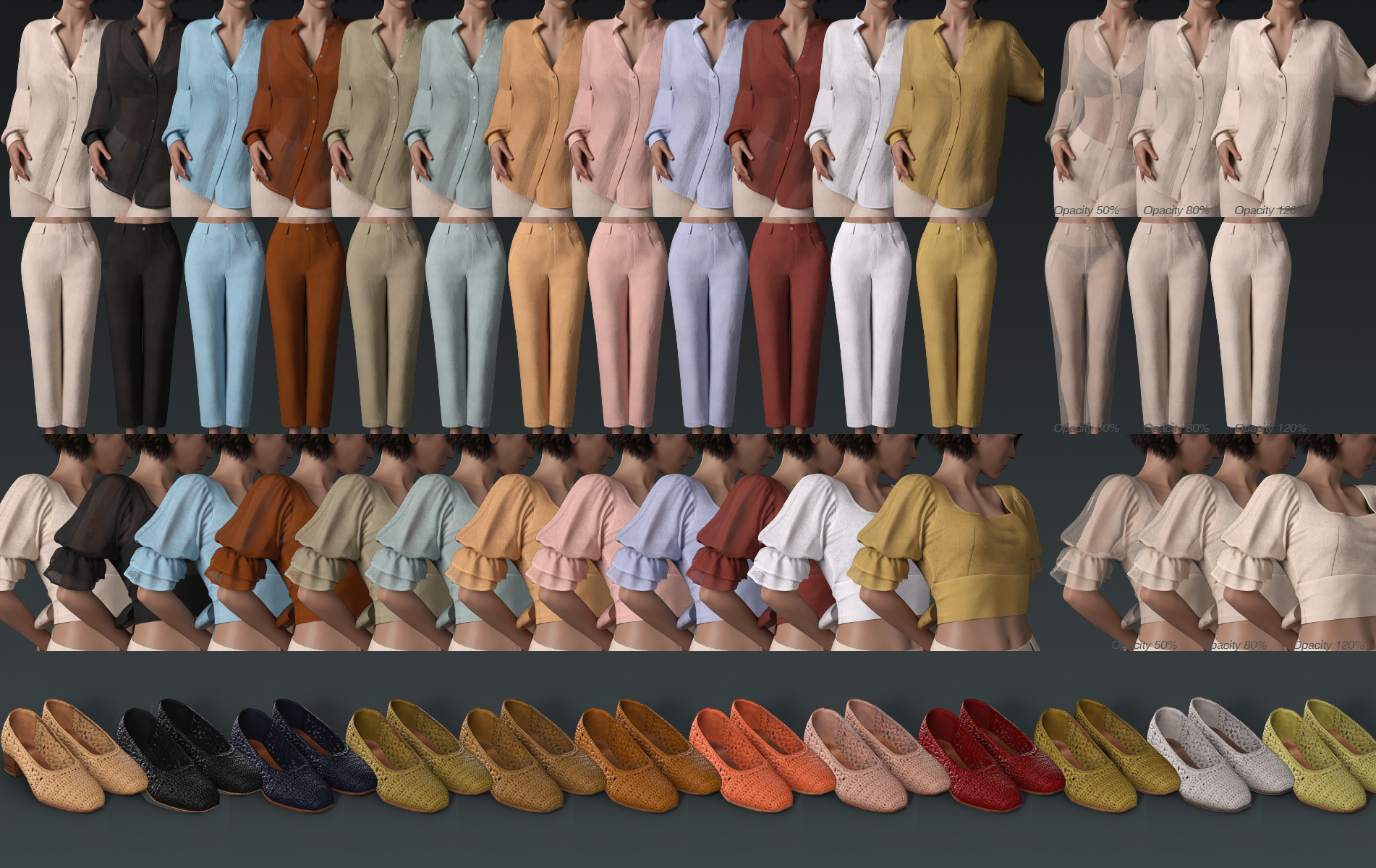 dForce Crisp Linen Outfit for Genesis 8 and 8.1 Females | Daz 3D