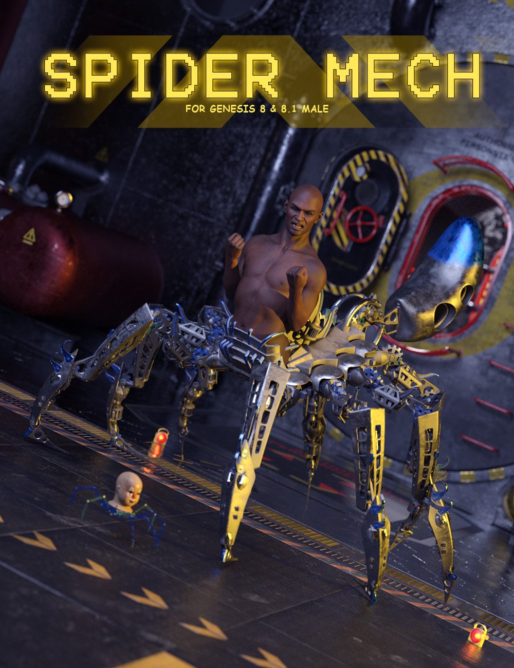 Spider Mech for Genesis 8 and 8.1 Male by: ForbiddenWhispersDavid Brinnen, 3D Models by Daz 3D