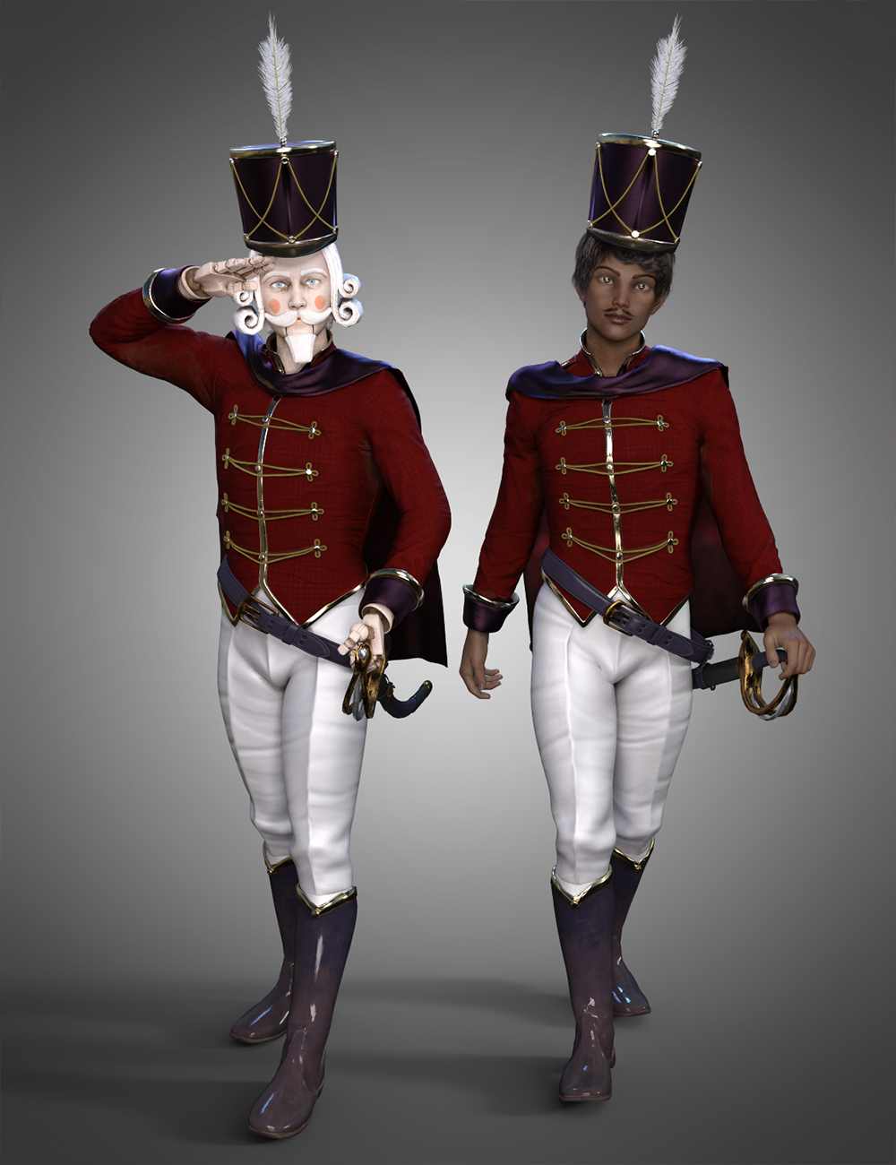 Nutcracker Uniform for Genesis 8.1 Males by: JoeQuick, 3D Models by Daz 3D