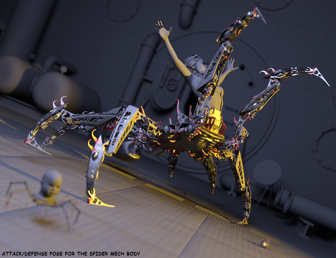 Spider Mech for Genesis 8 and 8.1 Female by: ForbiddenWhispersDavid Brinnen, 3D Models by Daz 3D
