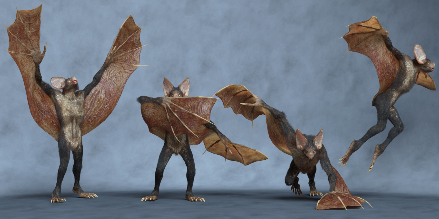 Batso Hierarchical Poses for Werebat HD by: Ensary, 3D Models by Daz 3D