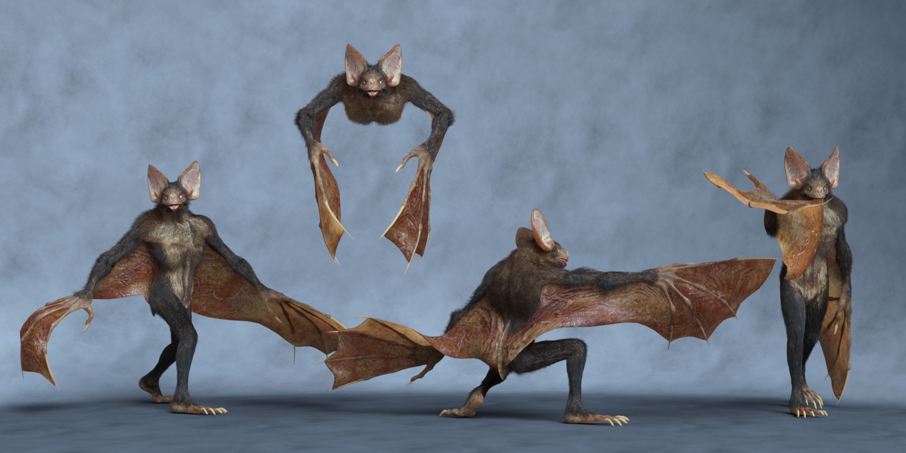Batso Hierarchical Poses for Werebat HD by: Ensary, 3D Models by Daz 3D