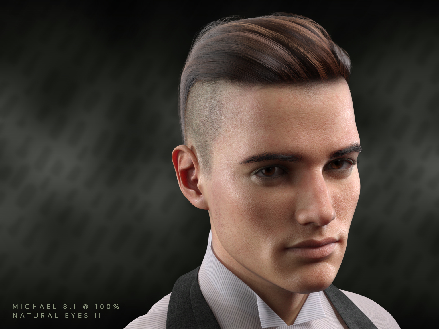 dForce Swanky Undercut Hair for Genesis 3, 8, and 8.1 Males by: chevybabe25, 3D Models by Daz 3D