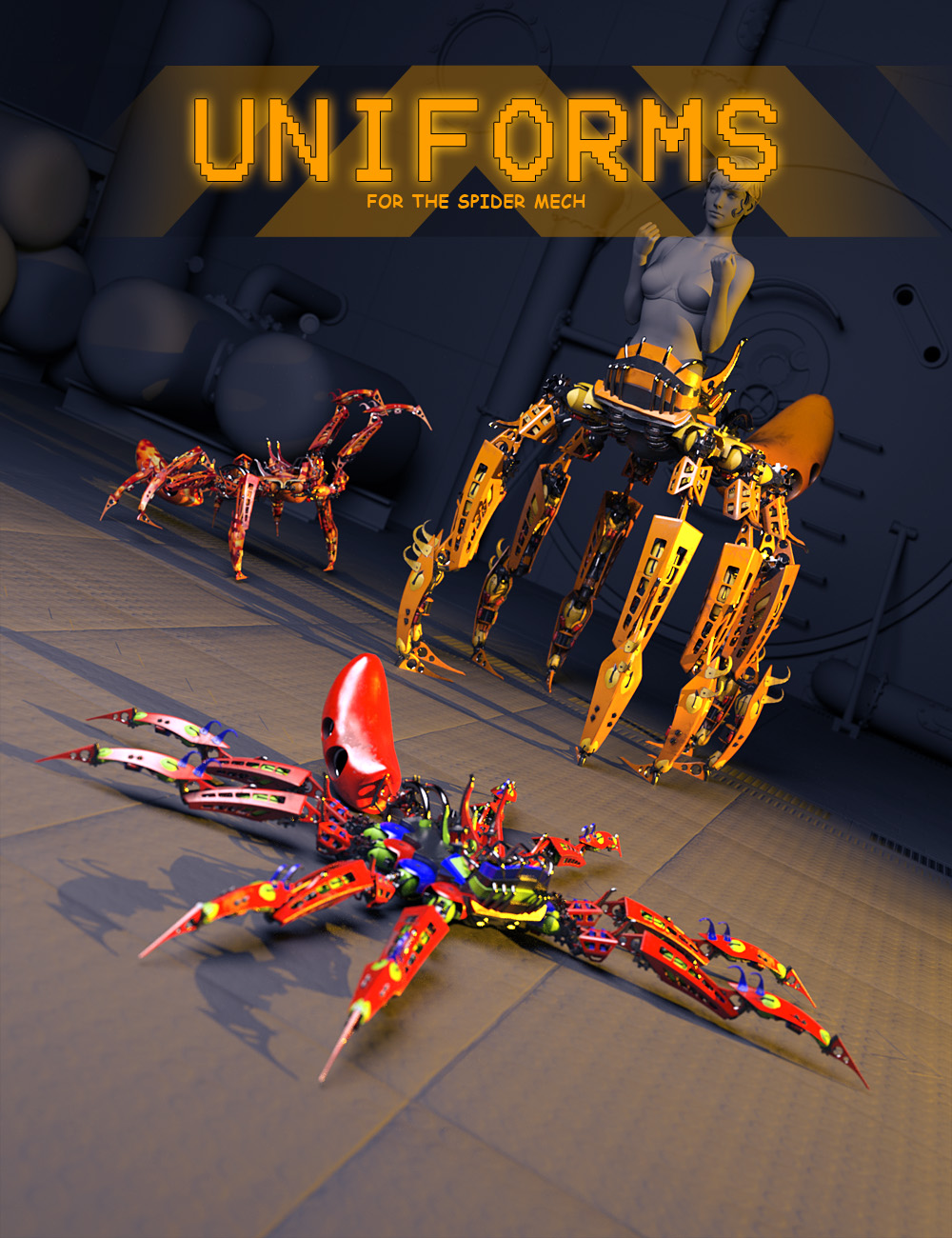 Uniforms for the Spider Mech by: ForbiddenWhispers, 3D Models by Daz 3D