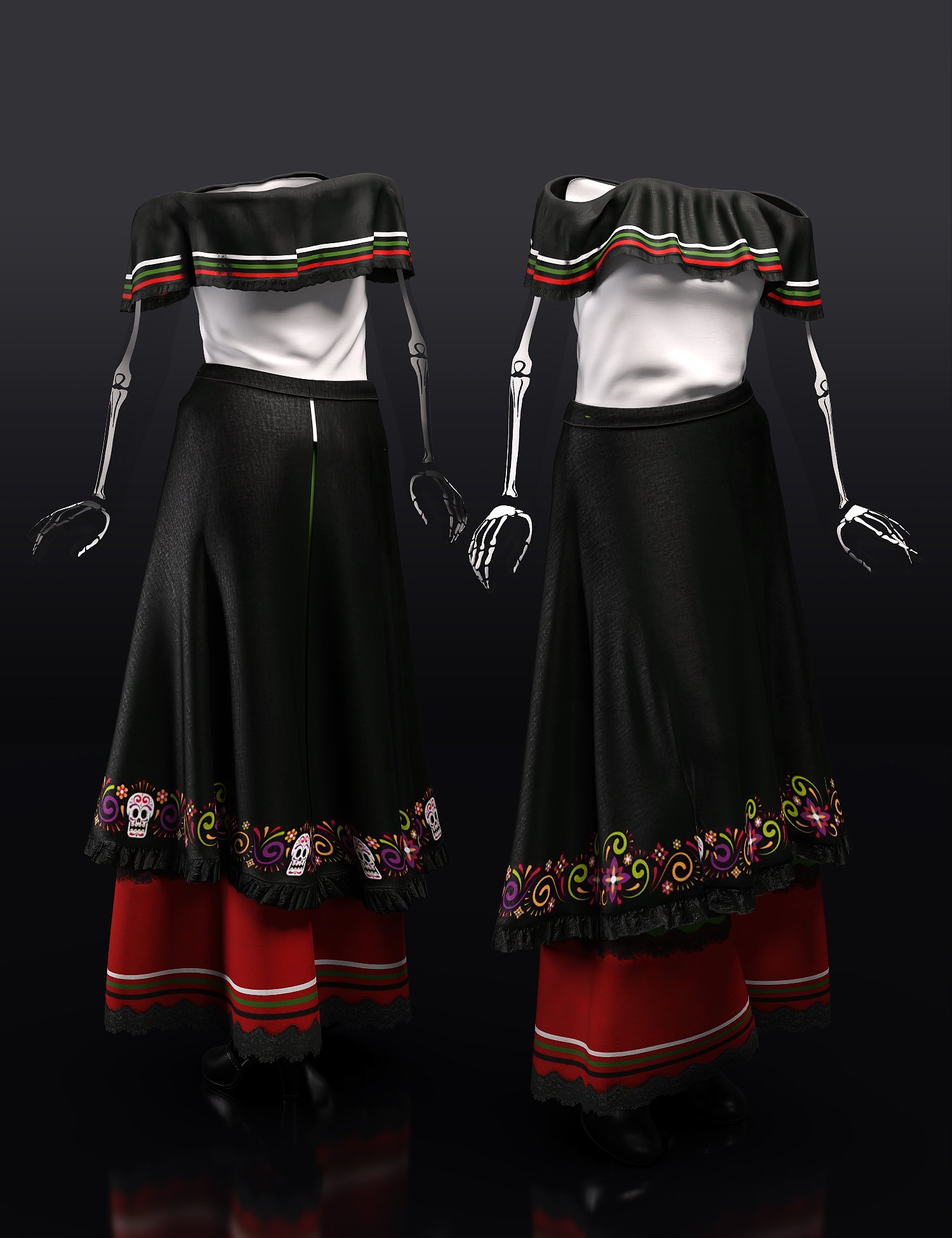 dForce Dia de los Muertos Outfit Textures | Daz 3D