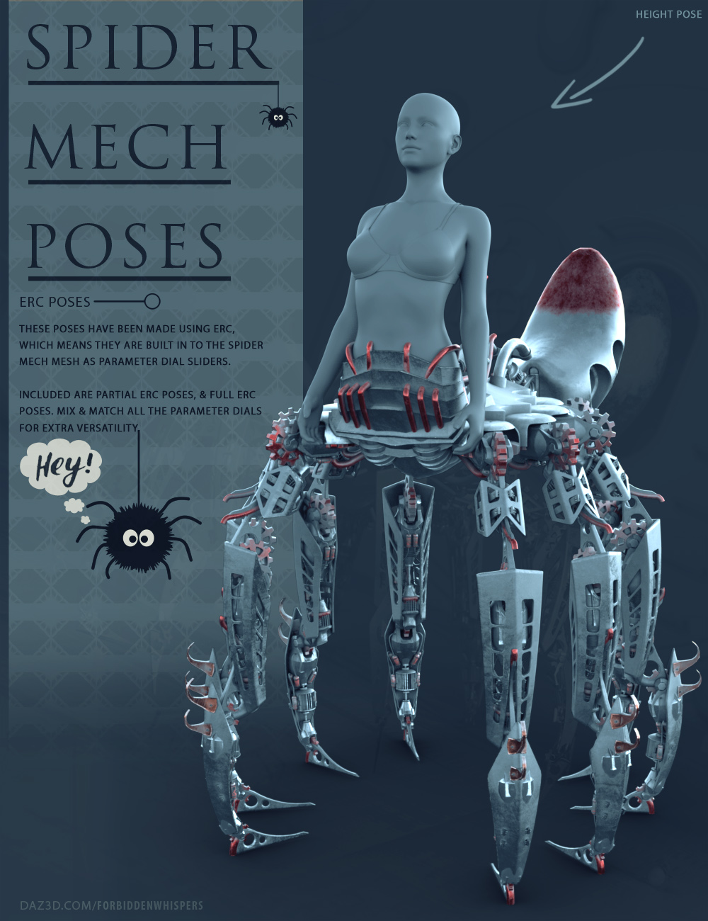 Itsy Bitsy Poses for the Spider Mech by: ForbiddenWhispers, 3D Models by Daz 3D
