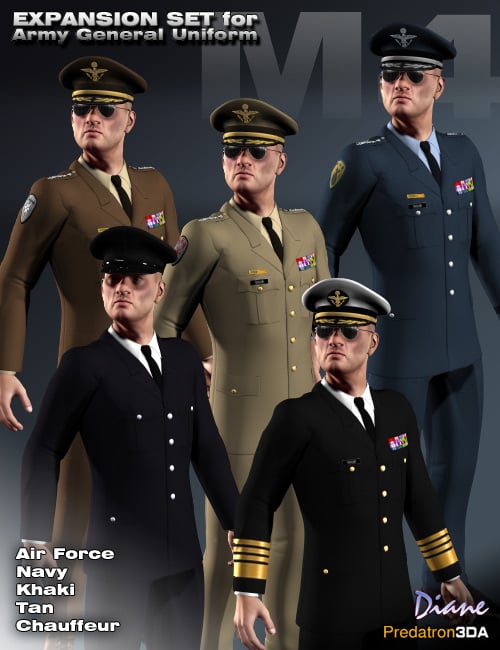 Army General Uniform Expansion by: PredatronDiane, 3D Models by Daz 3D