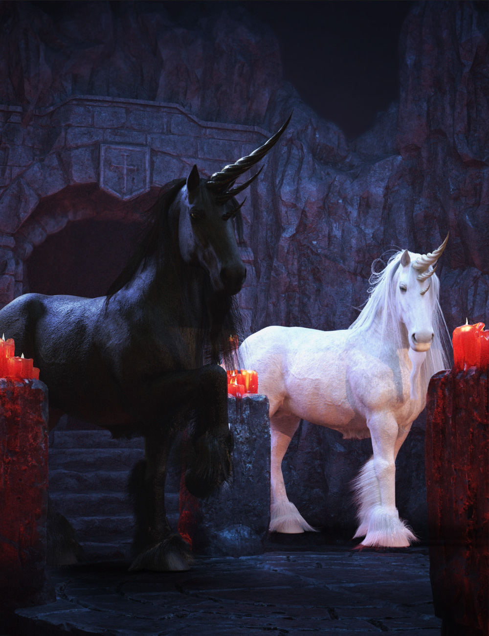 DA Dark Unicorn for Daz Horse 2 by: Design Anvil, 3D Models by Daz 3D