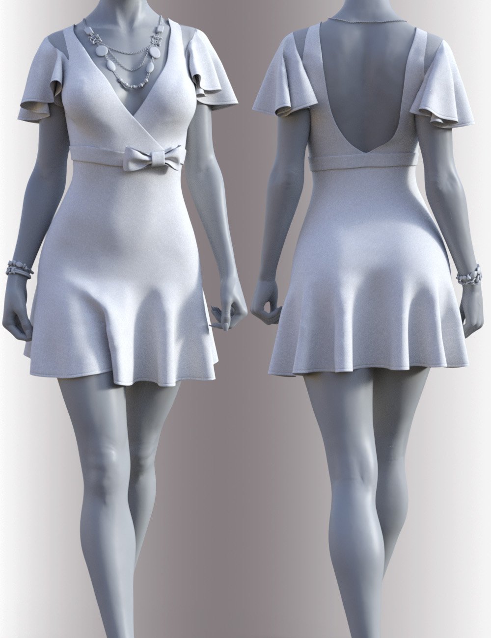 dForce Miranda Dress Outfit for Genesis 8.1 Females by: OnnelArryn, 3D Models by Daz 3D