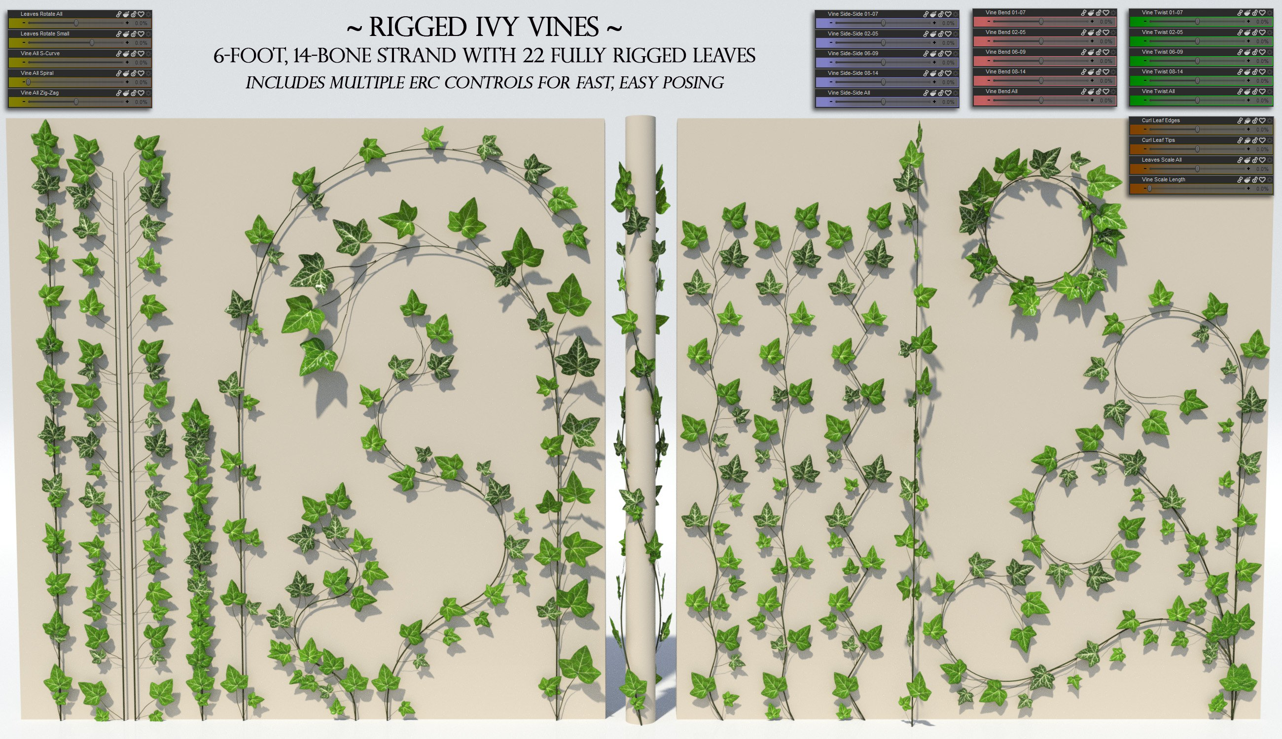 Rigged Ivy Vines by: The Alchemist, 3D Models by Daz 3D