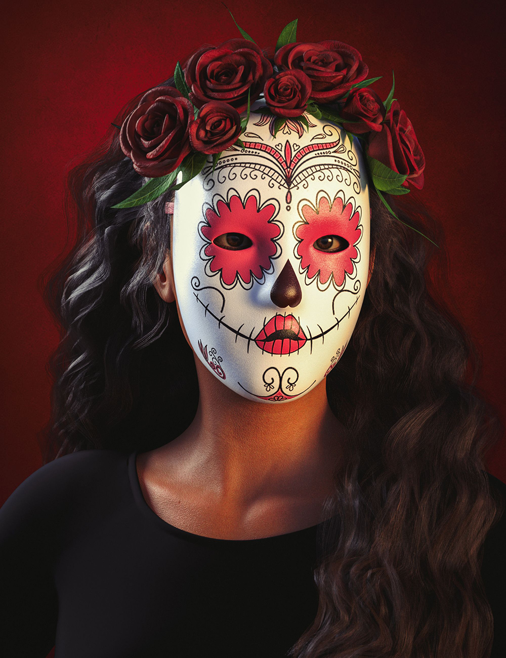 BW Day of the Dead Masks for Genesis 8 and 8.1 Females | Daz 3D