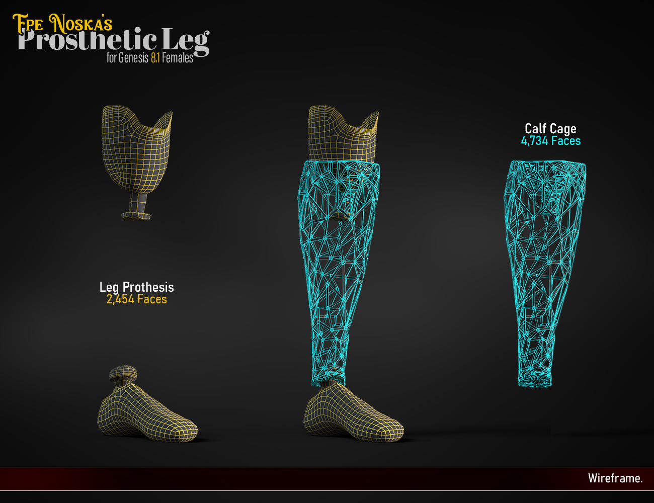 Sci-fi Leg Prosthetic for Genesis 8.1 Females by: FenixPhoenixEsid, 3D Models by Daz 3D