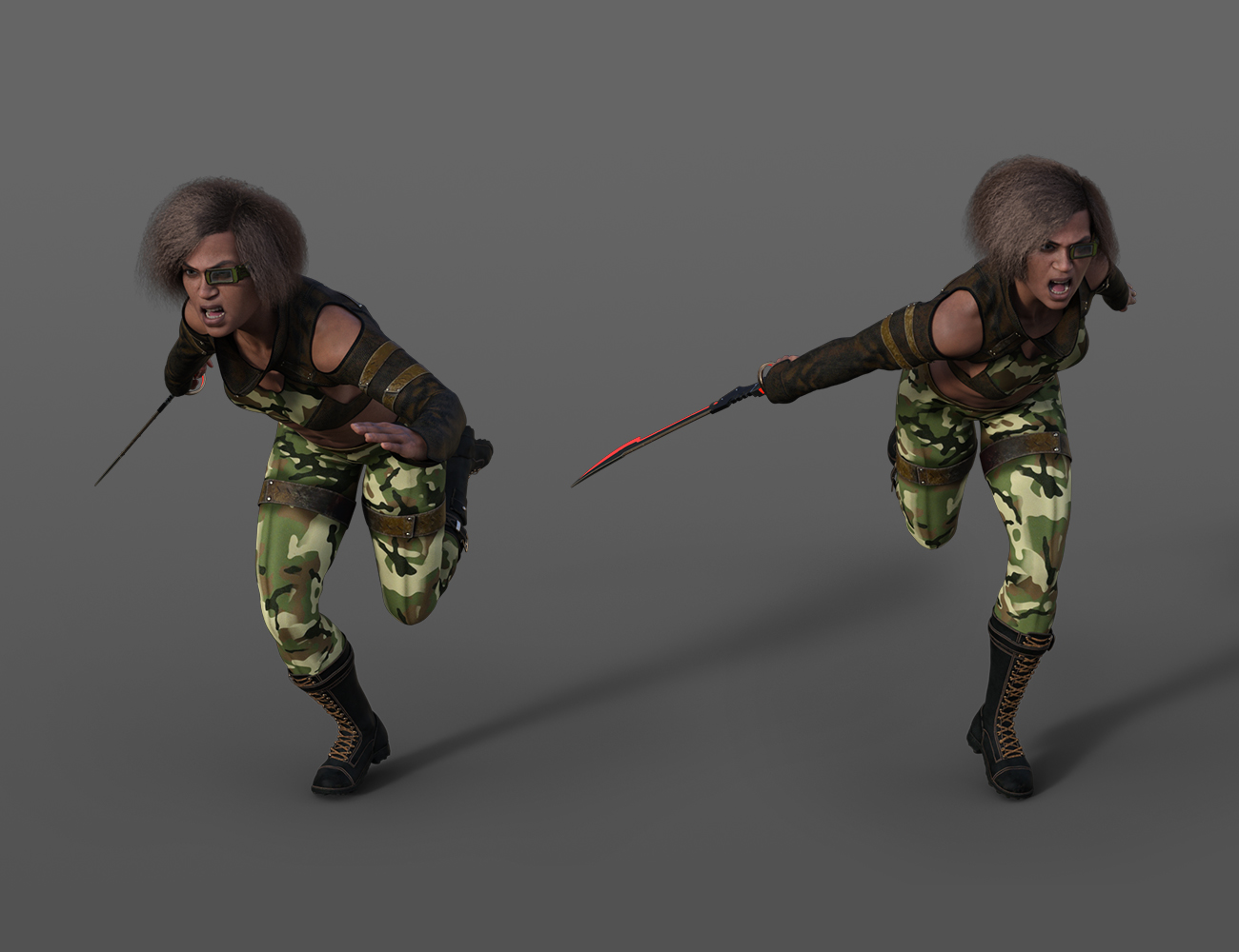 Future Samurai Animations with Sword for Genesis 8.1 Female and Noska 8.1 by: ThreeDigital, 3D Models by Daz 3D