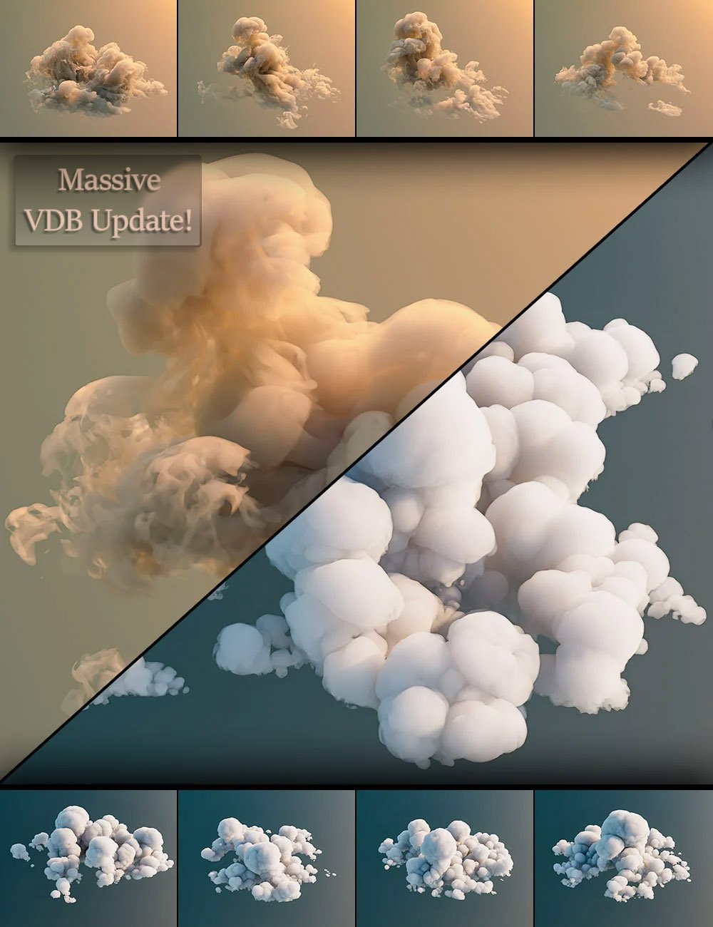 Cloudscape Creator Volumetrics - Lumpy Clouds and Turbulent Clouds by: DimensionTheory, 3D Models by Daz 3D