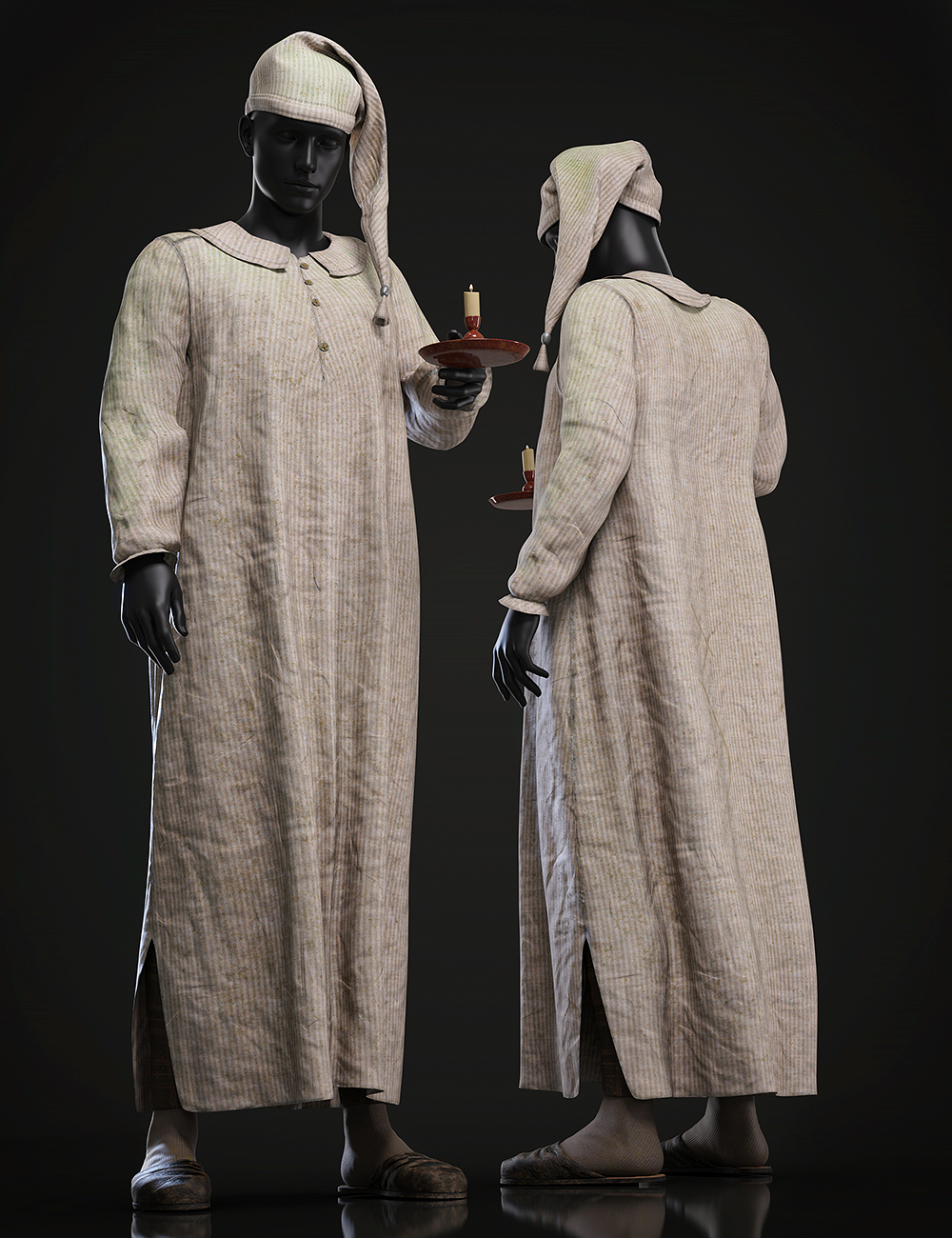 dForce Men's Victorian Nightclothes for Genesis 8.1 Males by: Barbara BrundonUmblefuglySade, 3D Models by Daz 3D