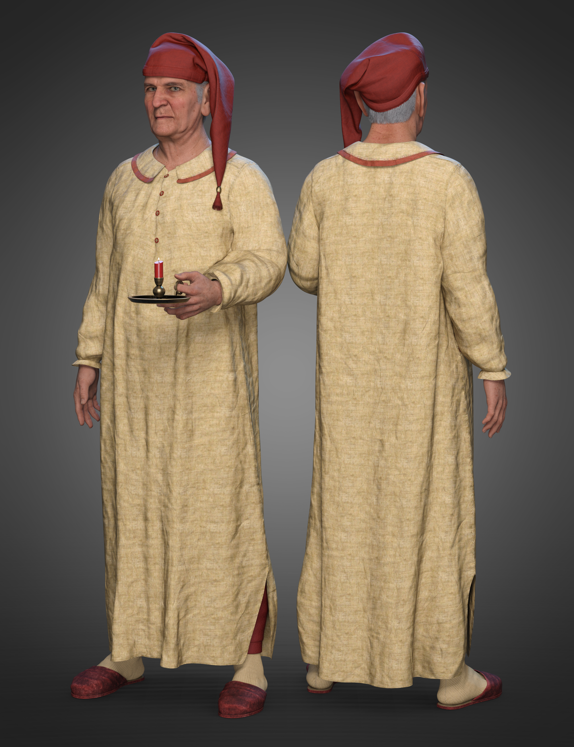 dForce Men's Victorian Nightclothes Textures by: Sade, 3D Models by Daz 3D