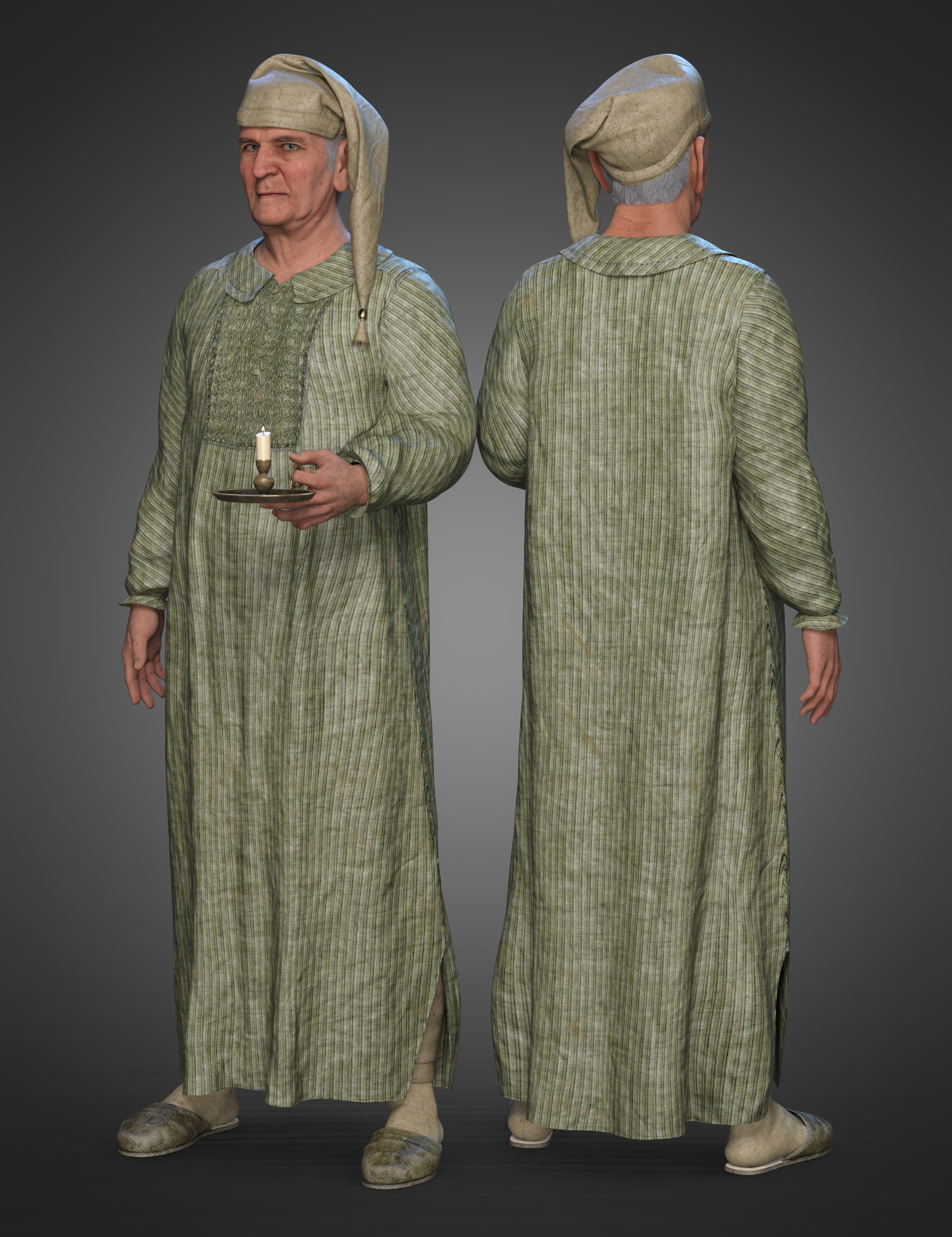 dForce Men's Victorian Nightclothes Textures by: Sade, 3D Models by Daz 3D