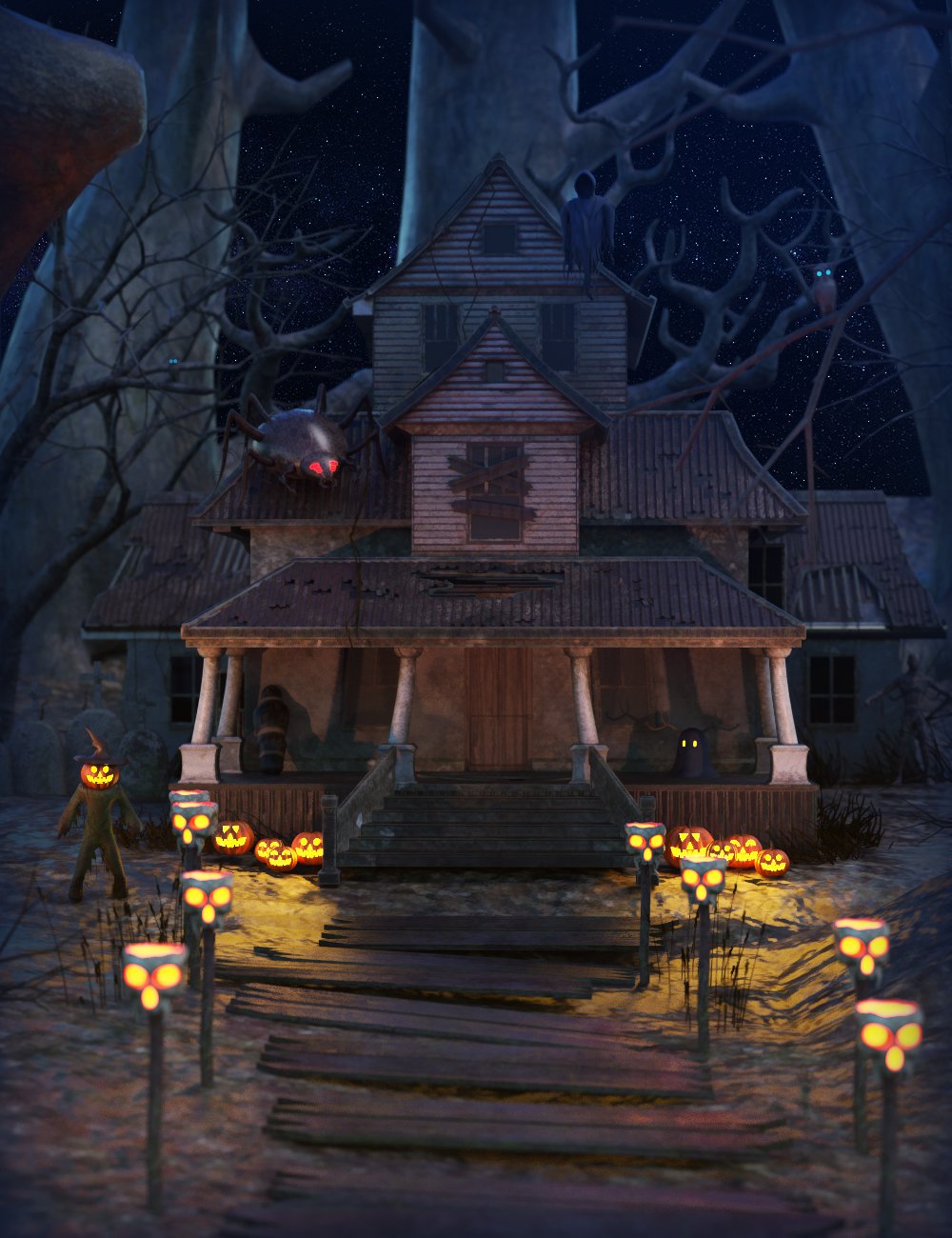 Halloween House by: Xivon, 3D Models by Daz 3D