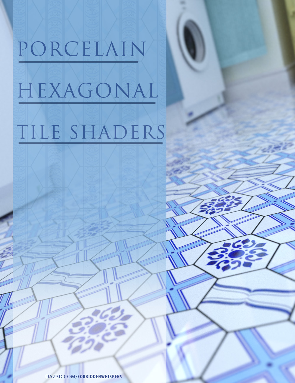 Porcelain Hexagonal Tile Iray Shaders by: ForbiddenWhispers, 3D Models by Daz 3D