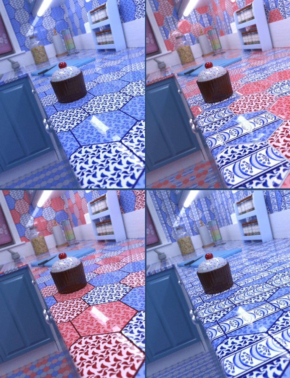 Porcelain Hexagonal Tile Iray Shaders Porcelain Hexagonal Tile Iray Shaders by: ForbiddenWhispers, 3D Models by Daz 3D