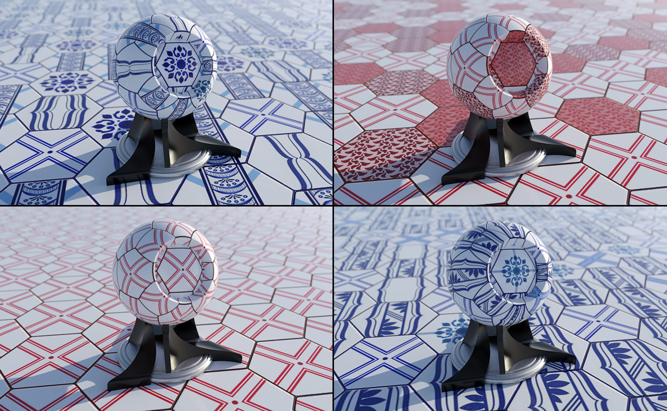 Porcelain Hexagonal Tile Iray Shaders by: ForbiddenWhispers, 3D Models by Daz 3D