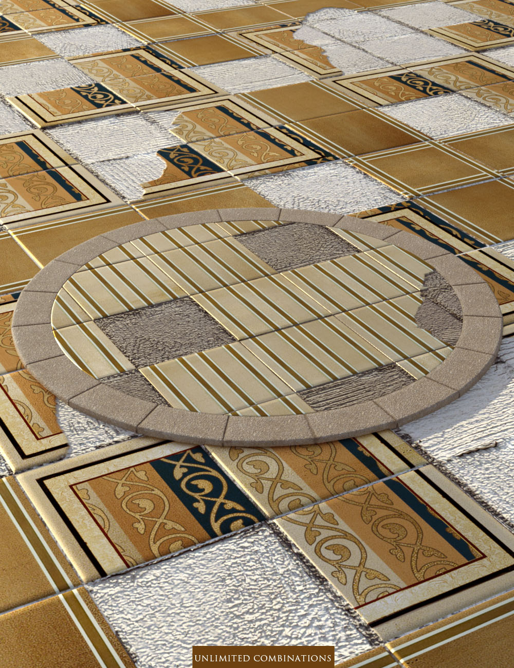 Sumptuous Metallic Tile Shader Builder by: ForbiddenWhispers, 3D Models by Daz 3D