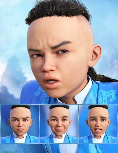 Little Fighter Expressions for Genesis 8.1 Male and Kayden HD 8.1 by: JWolf, 3D Models by Daz 3D