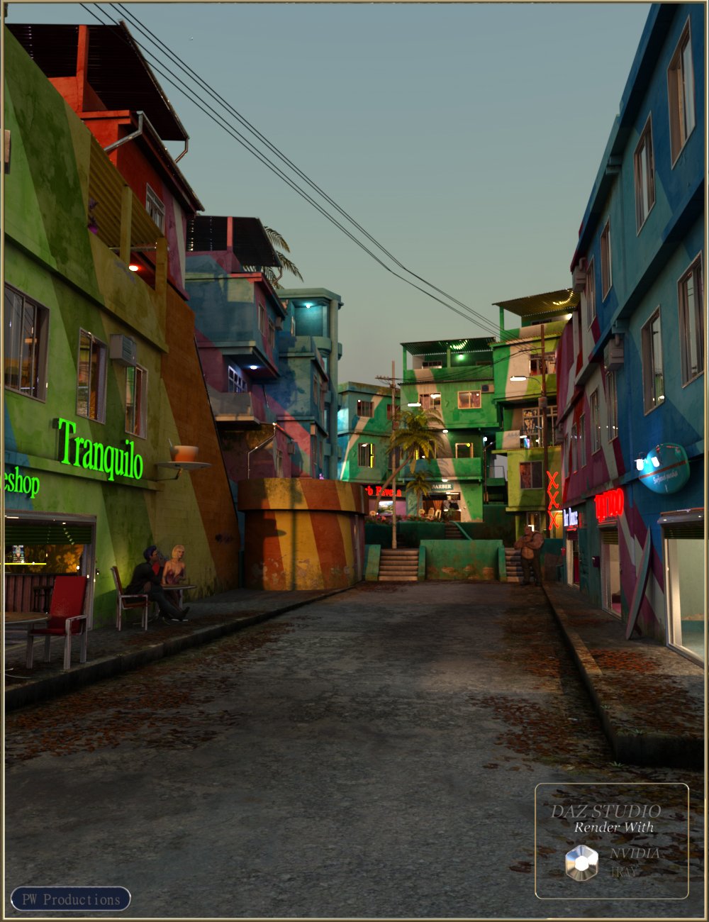 PW Down Town Favela Set by: PW Productions, 3D Models by Daz 3D