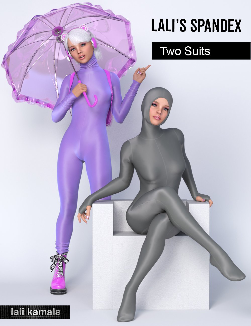 Lali's Spandex Two Suits dForce for Genesis 8 and 8.1 Females by: Lali Kamala, 3D Models by Daz 3D